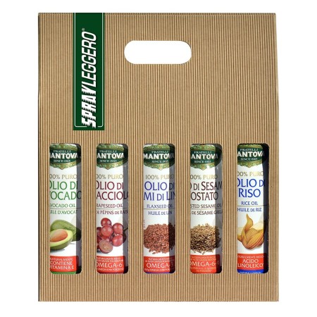 Confezione 5X200 ml spray nutraceutico: olio di Avocado, di Semi di Lino, di Vinacciolo, di Sesamo Tostato e di Riso Confezione 5X200 ml spray nutraceutico: olio di Avocado, di Semi di Lino, di Vinacciolo, di Sesamo Tostato e di Riso