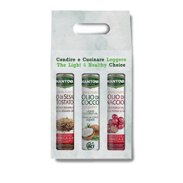 Confezione 3X200 ml spray nutraceutico: olio di Sesamo Tostato, di Cocco e di Vinacciolo