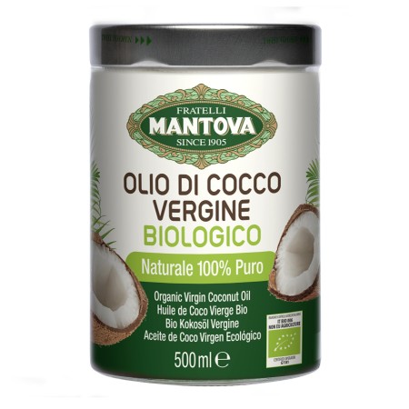 Olio di Cocco Vergine Biologico fronte Olio di Cocco Vergine Biologico fronte